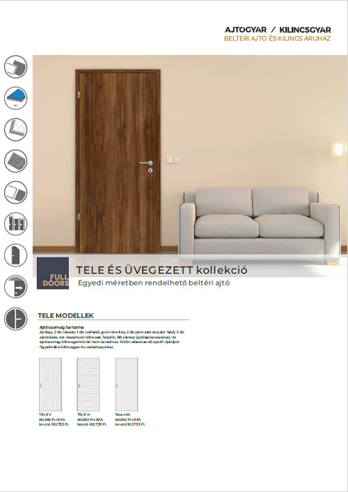 Full Doors Tele és üvegezett beltéri ajtó árlista