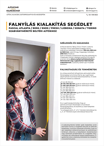 Falnyílás kialakítás segédlet - Magyar szabvány méretrend